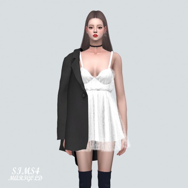  SIMS4 Marigold: Unique Jacket With ShaSha Mini Dress