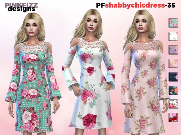  The Sims Resource: Shabby Chic Dress by Pinkfizzzzz