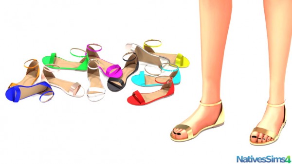  Natives Sims: Glossy Flat Sandals