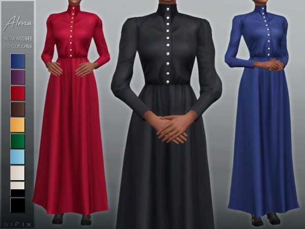  The Sims Resource: Alma Dress by Sifix