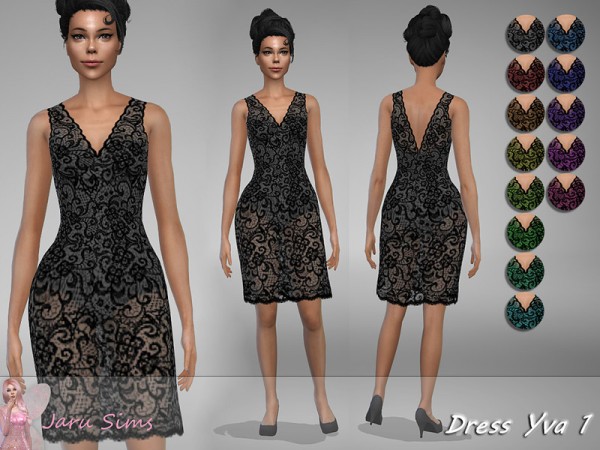  The Sims Resource: Dress Yva 1 by Jaru Sims