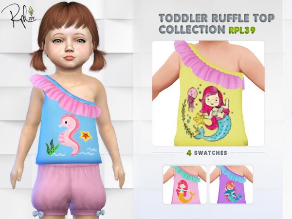  The Sims Resource: Toddler Ruffle Top Collection by RobertaPLobo