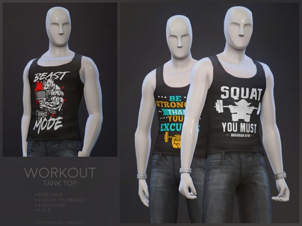  The Sims Resource: Workout tank top by sugar owl