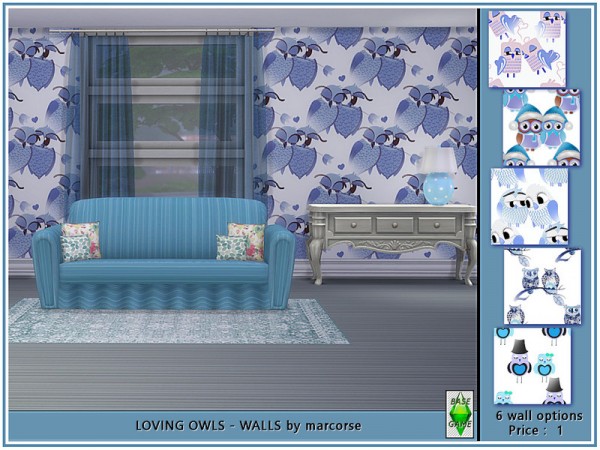  The Sims Resource: Loving Owls   Walls by marcorse