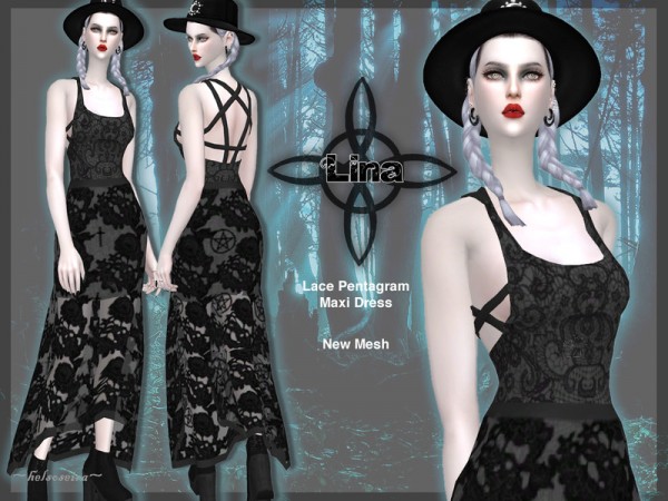  The Sims Resource: LINA   Gothic Dress by Helsoseira