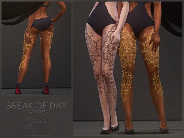  The Sims Resource: Break Of Day tattoos by sugar owl