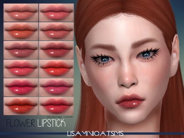  The Sims Resource: Flower Lipstick by Lisaminicatsims