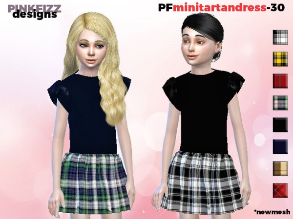  The Sims Resource: Mini Tartan Dress by Pinkfizzzzz