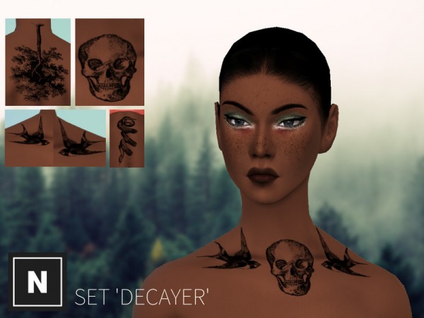  The Sims Resource: Decayer   tattoo set by networksims