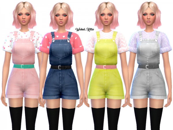  The Sims Resource: Willow Overalls by Wicked Kittie