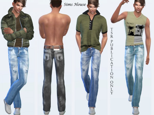  The Sims Resource: Mens jeans shabby by Sims House