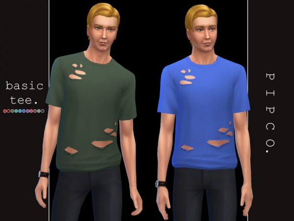  The Sims Resource: Basic tee   Ripped by Pipco