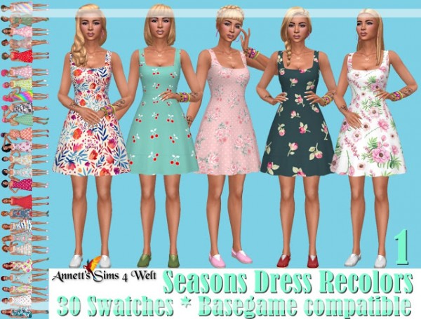  Annett`s Sims 4 Welt: Seasons Dress Recolors