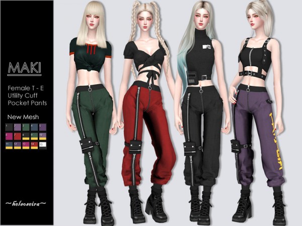  The Sims Resource: MAKI   Utility Pants by Helsoseira