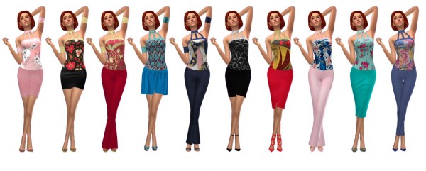  Sims 4 Sue: Halterneck Collar Top