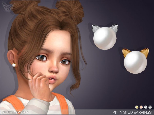  Giulietta Sims: Pearl Kitty Earrings For Toddlers