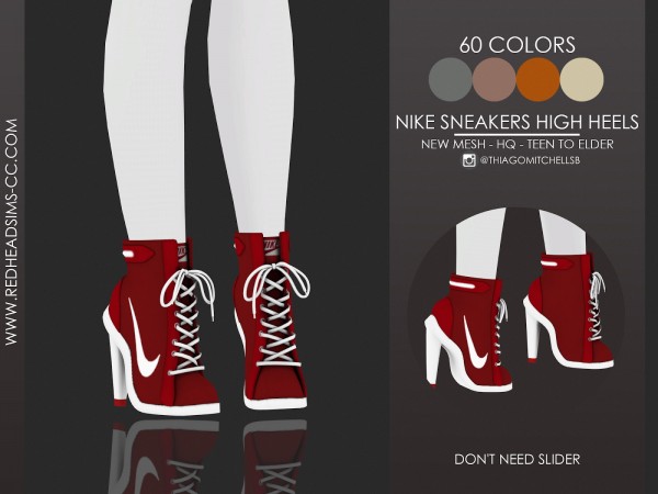  Red Head Sims: Sneakers high heels