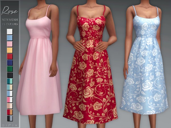  The Sims Resource: Rose Dress by Sifix