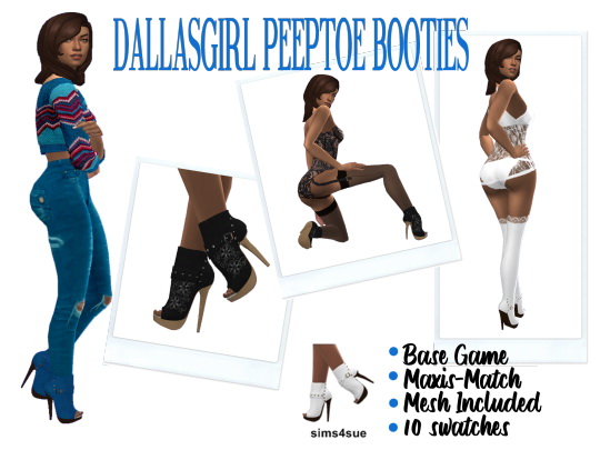  Sims 4 Sue: Dallasgirls peeptoe booties