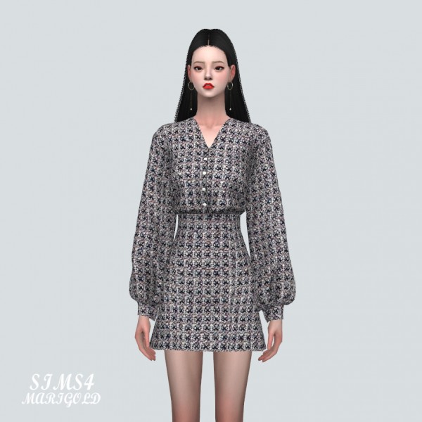  SIMS4 Marigold: B Spring Mini Dress
