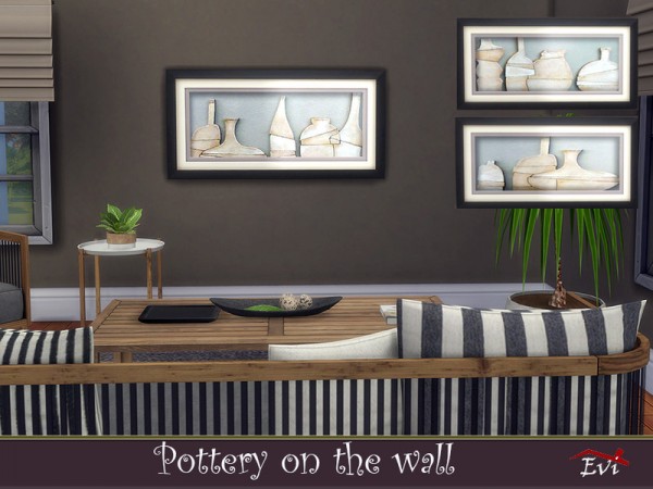  The Sims Resource: Pottery on the wall by evi