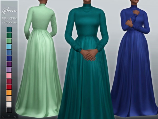  The Sims Resource: Gloria Dress by Sifix