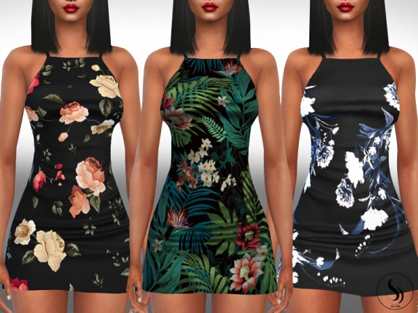 The Sims Resource: Summer Floral Casual Dresses by Saliwa