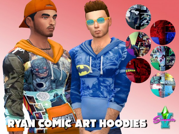  The Sims Resource: Ryder Comic Graphic Hoodies by SimmieV
