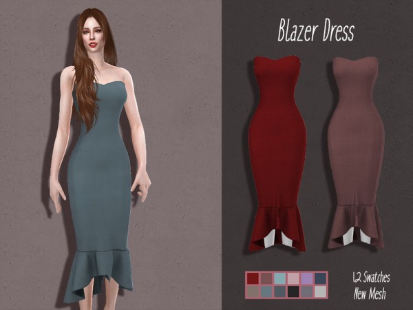  The Sims Resource: Blazer Dress by Lisaminicatsims