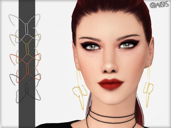  The Sims Resource: Butterfly Earrings by OranosTR