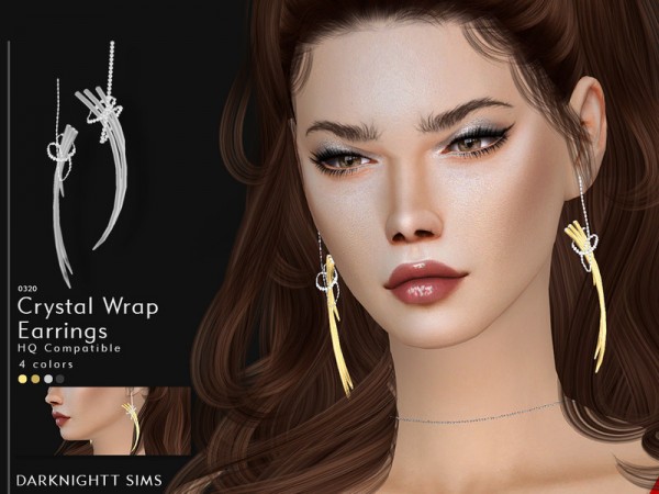  The Sims Resource: Crystal Wrap Earrings by DarkNighTt