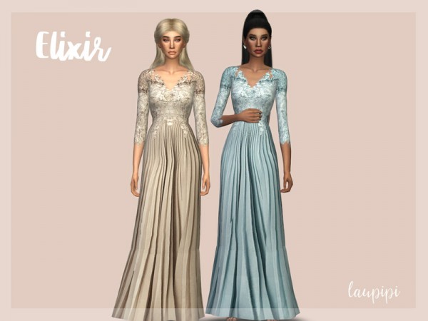  The Sims Resource: Elixir dress by Laupipi