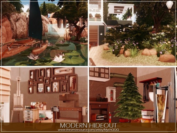  The Sims Resource: Modern Hideout House by MychQQQ