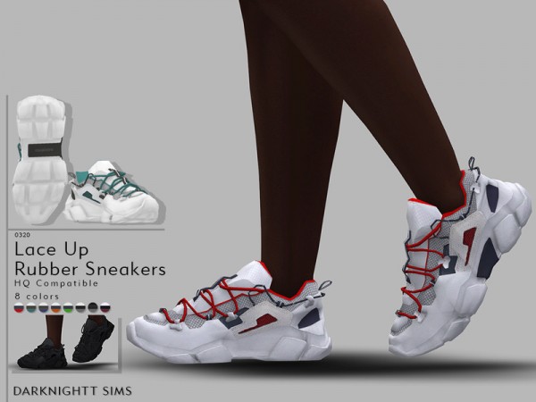  The Sims Resource: Lace Up Rubber Sneakers by DarkNighTt
