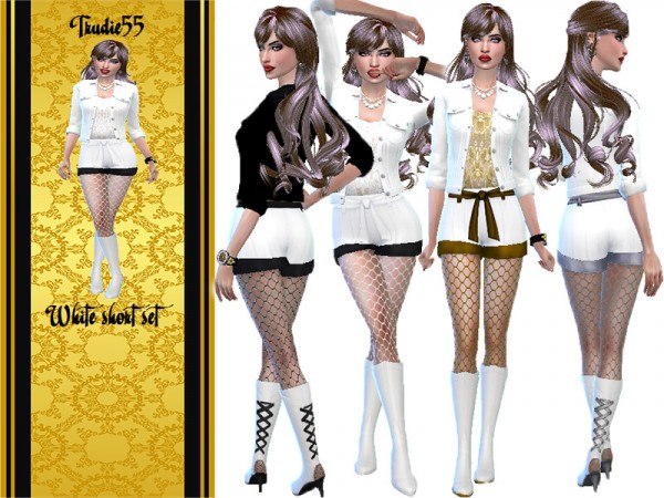  The Sims Resource: White short set by TrudieOpp
