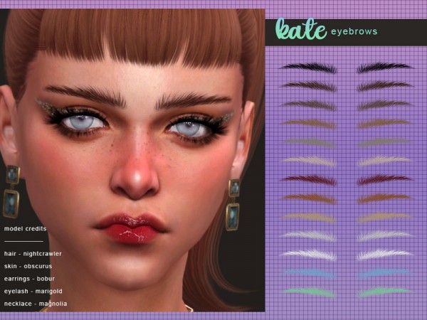  The Sims Resource: Kate  Eyebrows by Screaming Mustard