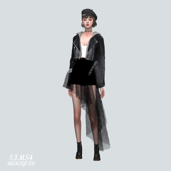  SIMS4 Marigold: ABC Asymmetric Mini Skirt