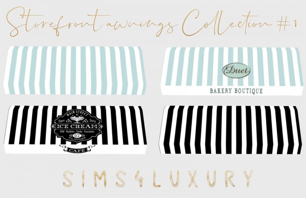  Sims4Luxury: Storefront awning Collection 1