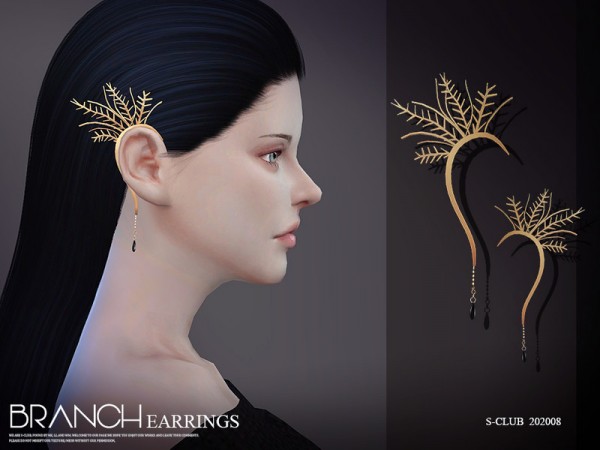  The Sims Resource: LL Earrings 202008 by S Club