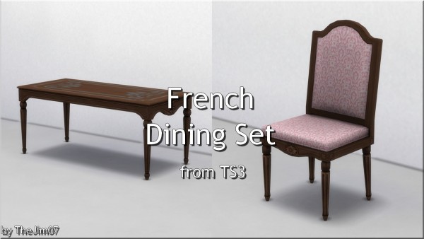  Mod The Sims: French Dining Set by TheJim07