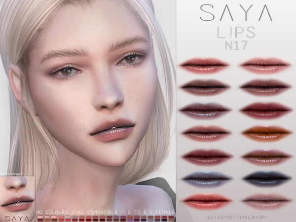 The Sims Resource: Lips N17 by SayaSims