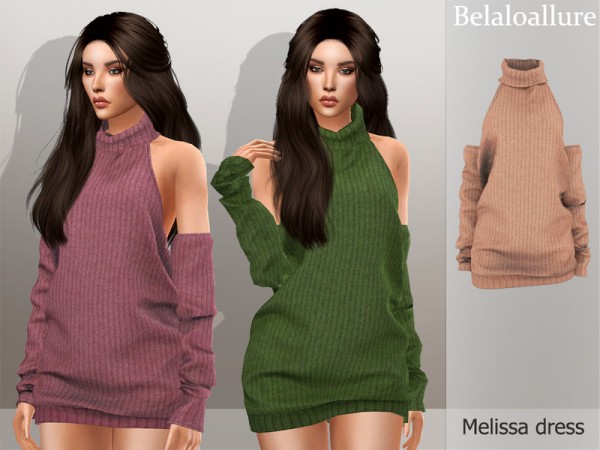 The Sims Resource: Belaloallure Melissa dress by belal1997 • Sims 4 ...