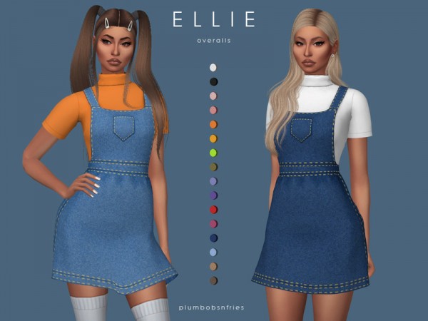  The Sims Resource: ELLIE overalls by Plumbobs n Fries