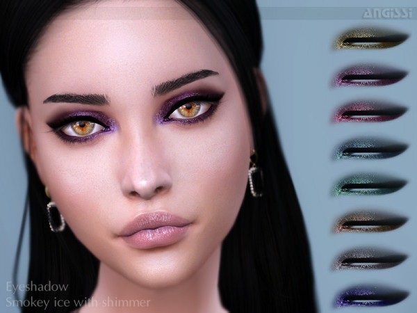  The Sims Resource: Eyeshadow Smokey ice with shimmer by ANGISSI
