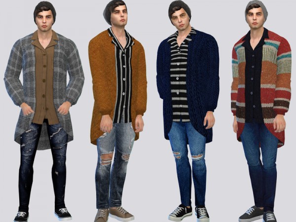  The Sims Resource: Long Male Cardigan by McLayneSims