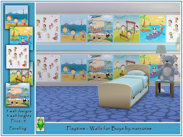  The Sims Resource: Playtime   Walls for Boys by marcorse