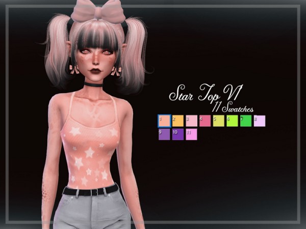  The Sims Resource: Star Top V1 by Reevaly