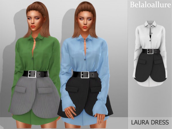  The Sims Resource: Belaloallure Laura dress by belal1997