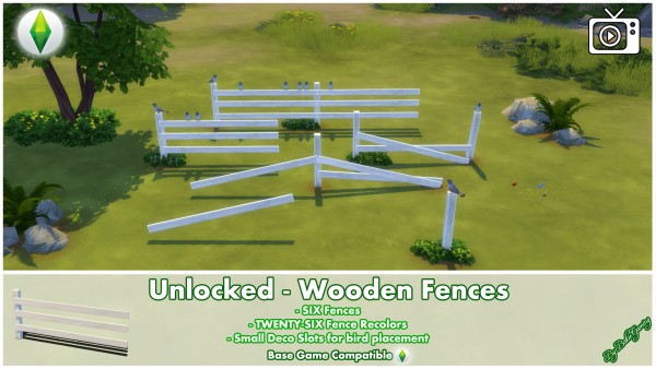  Mod The Sims: Unlocked   Wooden Fences by Bakie