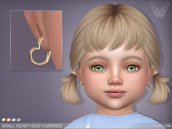  Giulietta Sims: Small Heart Hoop Earrings For Toddlers